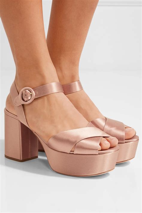 prada flat satin sandals|prada chunky heel sandal.